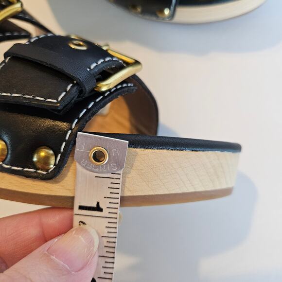 J Crew Black Leather Double Buckle-strap Sandal Women's Size 7.5 Summer Vacation - Picture 10 of 10